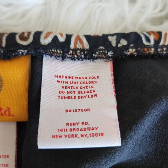 Ruby Rd Tiered Maxi Skirt Women's 12 Pull on Elastic Waist Flowy Lined Southwest - Picture 8 of 14